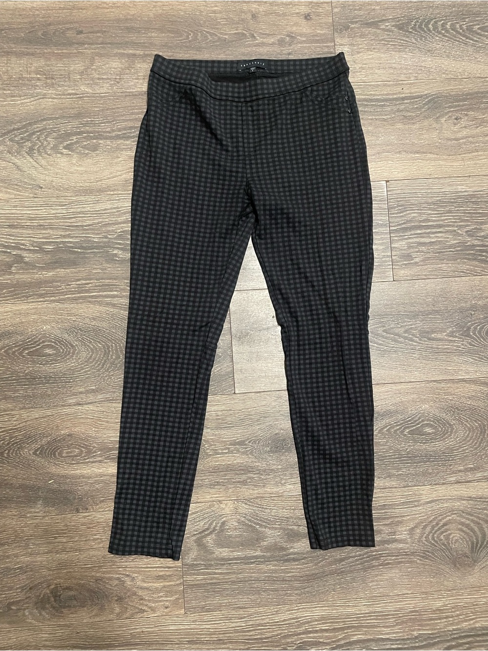 Sanctuary Black Houndstooth Ponte Pants plaid professional Large skinny legging